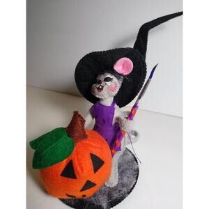 Annalee Mouse Witch Halloween Artist Doll 7" Felt Pumpkin 2016